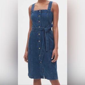 Gap - Button Denim Apron Dress with Belt